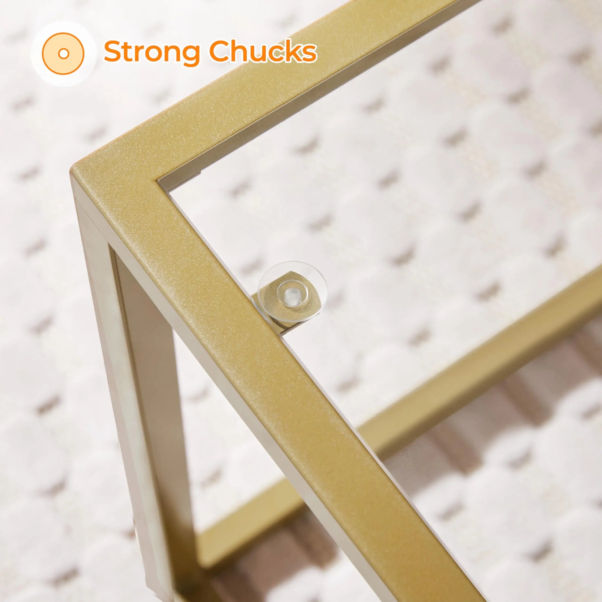 42" Rectangular Glass Coffee Table with Gold Metal Frame, 2-Tier Center Table for Living Room, Office, or Small Spaces Yaheetech