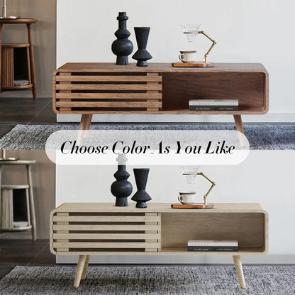 Farmhouse Wood Coffee Table with Storage for Living Room, Easy Assembly, Walnut Easyego