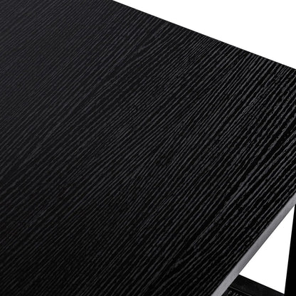 Black Wood Mission Coffee Table with Shelf, 40 Inch Living Room Table ChooChoo